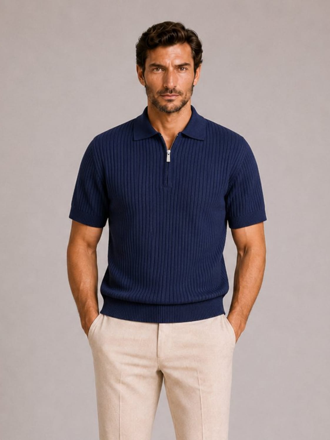 Polo zip maille AXEL - Imagen 2