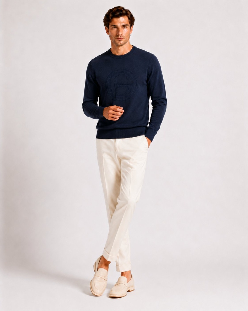 Pull col rond Intersia maille RAPHAEL