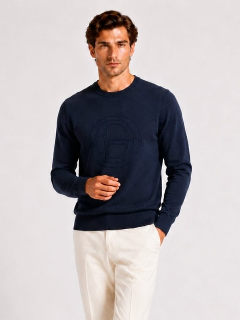 Pull col rond Intersia maille RAPHAEL