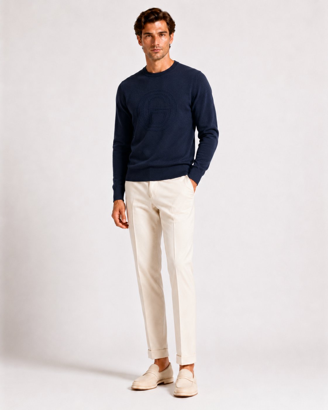 Pull col rond Intersia maille RAPHAEL - Image 2