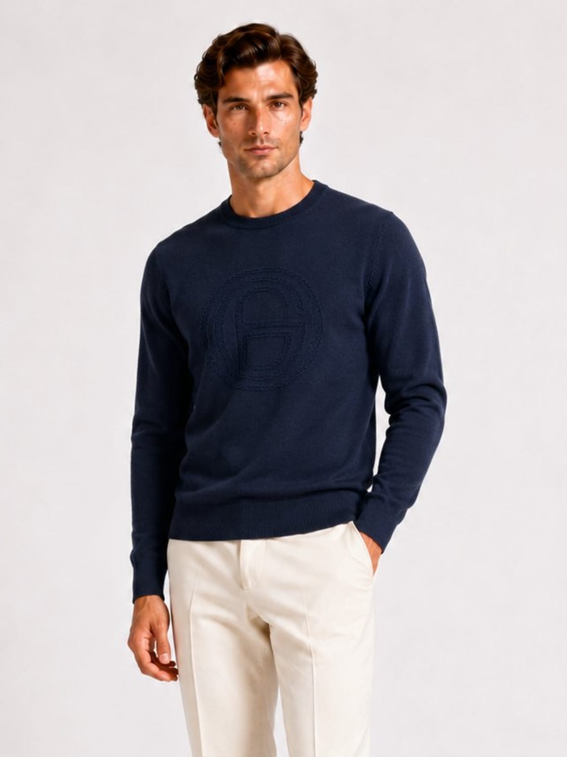 Pull col rond Intersia maille RAPHAEL - Imagem 2
