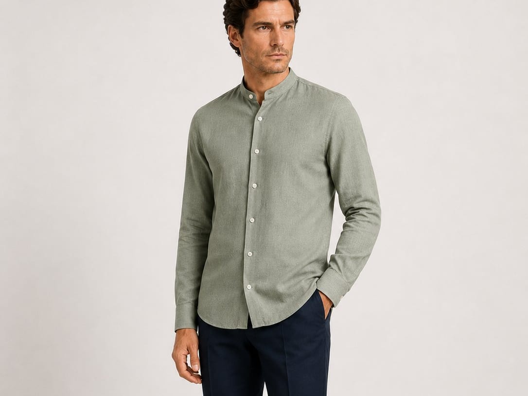 Chemise col coreen TIMEO_075 - Image 1